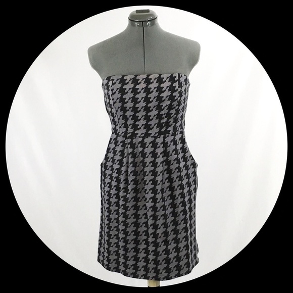 URBAN OUTFITTER’S “Silence & Noise”Houndstooth Strapless Dress Size L - Picture 3 of 6